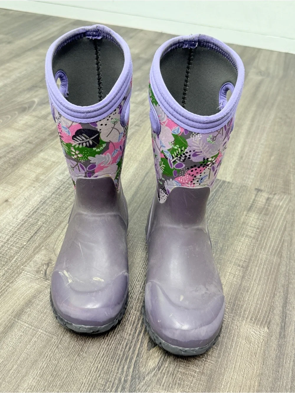 Bog rain waterproof boots purple kids size 1